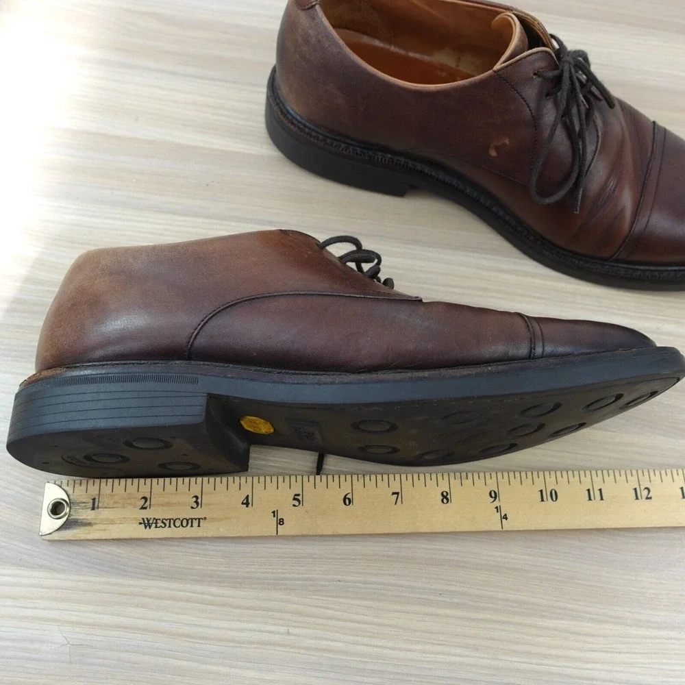 Vintage POLO Ralph Lauren Cap Toe Shoes Mens 10 D Tan Full Grain Calfskin VIBRAM